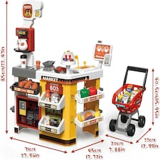 65 PCS Grocery Store Playset Pretend Supermarket Playset thumbnail 2