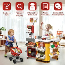 65 PCS Grocery Store Playset Pretend Supermarket Playset thumbnail 3