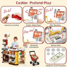 65 PCS Grocery Store Playset Pretend Supermarket Playset thumbnail 5