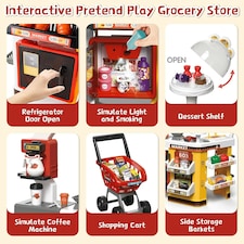 65 PCS Grocery Store Playset Pretend Supermarket Playset thumbnail 7