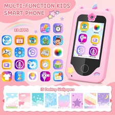 Kids Smart Phone Toy – 22 Educational Apps & Camera (Pink) thumbnail 4