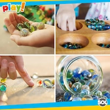SOL 200pk Marbles for Kids, Traditional Glass Marbles in Assorted Colours thumbnail 6
