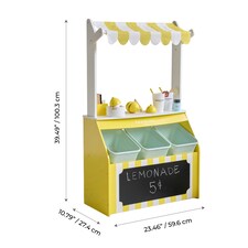 Teamson Kids Shop Playset Sunny Citrus Lemonade Stand with Interactive Accessories thumbnail 5