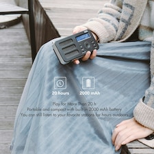 Portable DAB/DAB+/FM Radio Dual Alarm Clock with Built-In Rechargeable Battery - RDS, DRC, Prune & AUX Output - August MB225B thumbnail 3