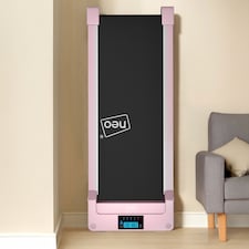 Neo Under Desk Portable Walking Pad Treadmill Adjustable Speed Remote LED Display for Home Office Fitness Exercise Installation-Free | Pink thumbnail 3