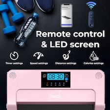 Neo Under Desk Portable Walking Pad Treadmill Adjustable Speed Remote LED Display for Home Office Fitness Exercise Installation-Free | Pink thumbnail 5