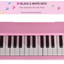 HOMCOM 30 Keys Mini Kids Piano with Music Stand and Bench Best Gifts Toy thumbnail 4