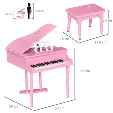 HOMCOM 30 Keys Mini Kids Piano with Music Stand and Bench Best Gifts Toy thumbnail 7