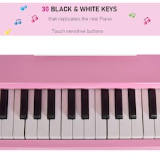 HOMCOM 30 Keys Mini Kids Piano with Music Stand and Bench Best Gifts Toy thumbnail 9