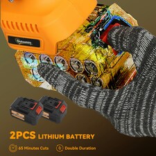 Outsunny 8 Inch Electric Chainsaw with Brushless Motor, 2 Batteries, Orange thumbnail 4