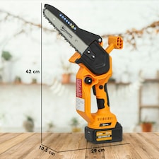 Outsunny 8 Inch Electric Chainsaw with Brushless Motor, 2 Batteries, Orange thumbnail 7