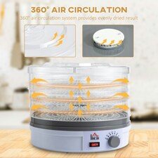 HOMCOM 5 Tier Food Dehydrator for Drying Fruit Meat Vegetable Jerky Pet Treat thumbnail 5