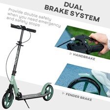 HOMCOM Folding Kick Scooter for 14+ w/ Adjustable Height, Dual Brake System thumbnail 5