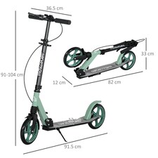 HOMCOM Folding Kick Scooter for 14+ w/ Adjustable Height, Dual Brake System thumbnail 7
