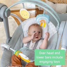 Ingenuity Sun Valley Milestone Foldable Baby Swing 6-Speed Grey From 0-9 Months thumbnail 3