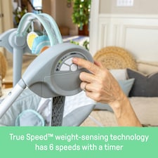 Ingenuity Sun Valley Milestone Foldable Baby Swing 6-Speed Grey From 0-9 Months thumbnail 5