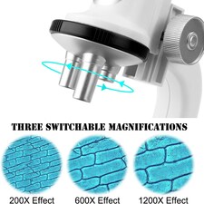 Kids Microscope Kit – Portable Science Set with LED Light, Smartphone Holder & 15 Accessories Educational STEM Toy for Ages 8+ thumbnail 3