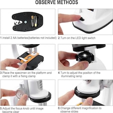 Kids Microscope Kit – Portable Science Set with LED Light, Smartphone Holder & 15 Accessories Educational STEM Toy for Ages 8+ thumbnail 4