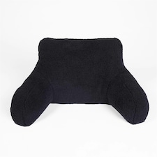 OHS Teddy Fleece Reading Support Soft Cosy Bed Pillow Cuddle Cushion | Black | 40 x 60 x 100cm | 1