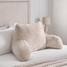 OHS Teddy Fleece Reading Support Soft Cosy Bed Pillow Cuddle Cushion | Cream | Natural | 40 x 60 x 100cm | 1