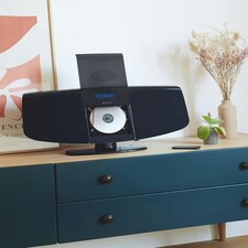 Denver MDA-320 White Bluetooth DAB+ CD Player HiFi - Motorised Door, Stereo Speakers, Wall Mountable, Mains Power, LED Display, Remote Control, FM, USB, AUX IN thumbnail 4