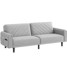 Yaheetech Fabric 3-Seater Sofa Bed for Limited Space | Grey | Light Grey | Three Seater
