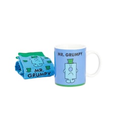 Mr Men Mens Mr Grumpy Mug and Sock Set - Blue - One Size