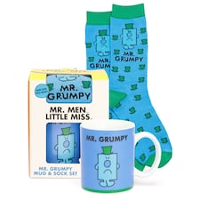 Mr Men Mens Mr Grumpy Mug and Sock Set - Blue - One Size thumbnail 2