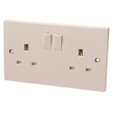 Dencon Switched Socket 13a - Multi Colour - 2-Gang