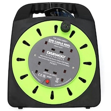 Daewoo 4 Gang 25 Metre Cable Reel Extension Lead Outdoor 4 Way Power Socket 25M
