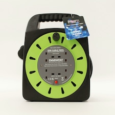 Daewoo 4 Gang 25 Metre Cable Reel Extension Lead Outdoor 4 Way Power Socket 25M thumbnail 3