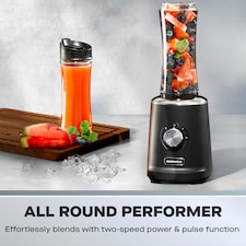 Daewoo Samurai Verti Blend 500W Personal Portable Blender with 2×600 ml Travel Cups | Black | Clear thumbnail 6