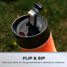 Daewoo Samurai Verti Blend 500W Personal Portable Blender with 2×600 ml Travel Cups | Black | Clear thumbnail 7