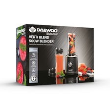 Daewoo Samurai Verti Blend 500W Personal Portable Blender with 2×600 ml Travel Cups | Black | Clear thumbnail 8
