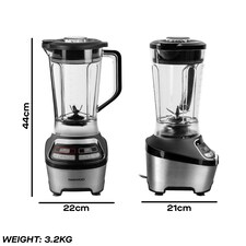 Daewoo Samurai Pro 1200W Electric Blender Smoothie Maker & Ice Crusher Machine | Silver | Black thumbnail 8