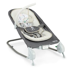 Ingenuity Happy Belly Baby Rock-to-Bounce Massage Seat 0-6 Months - Grey Parker