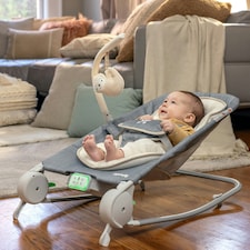 Ingenuity Happy Belly Baby Rock-to-Bounce Massage Seat 0-6 Months - Grey Parker thumbnail 2