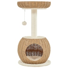 Yaheetech 75 cm Tall Rattan Cat House Beige