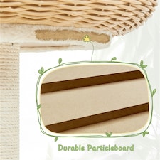 Yaheetech 75 cm Tall Rattan Cat House Beige thumbnail 6