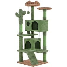 Yaheetech 138 cm Cactus Cat Tree with Natural Sisal Green/Brown