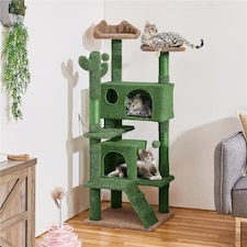 Yaheetech 138 cm Cactus Cat Tree with Natural Sisal Green/Brown thumbnail 2
