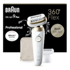 Braun Silk-épil 9 Flex, Epilator For Easy Hair Removal, 9-041 3D, White/Gold
