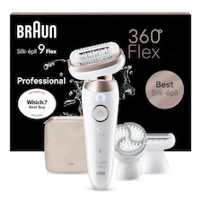 Braun Silk-épil 9 Flex, Epilator For Easy Hair Removal, 9-060 3D, White/Rose Titan