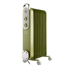 Rediffusion Vintage 9 Fin Oil Filled Radiator 2KW Sage Green