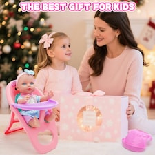 12 Inch Baby Doll Toys Feeding Set with Carry Backpack High Chair Playset thumbnail 2