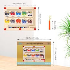 Magnetic Color & Number Maze – Montessori Wooden Counting Toy for Toddlers thumbnail 5