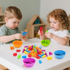 Animal Counting Clip Game Colour Sorting Toys Bowl and Tweezers Montessori Toy thumbnail 4