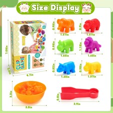 Animal Counting Clip Game Colour Sorting Toys Bowl and Tweezers Montessori Toy thumbnail 5