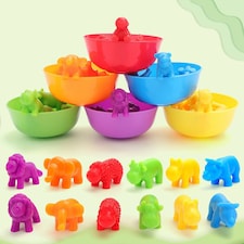 Animal Counting Clip Game Colour Sorting Toys Bowl and Tweezers Montessori Toy thumbnail 7