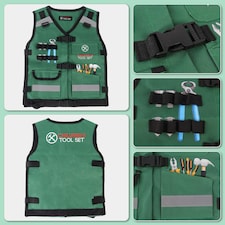 Construction Role Play Costume Realistic Builder Vest Costume Set thumbnail 3